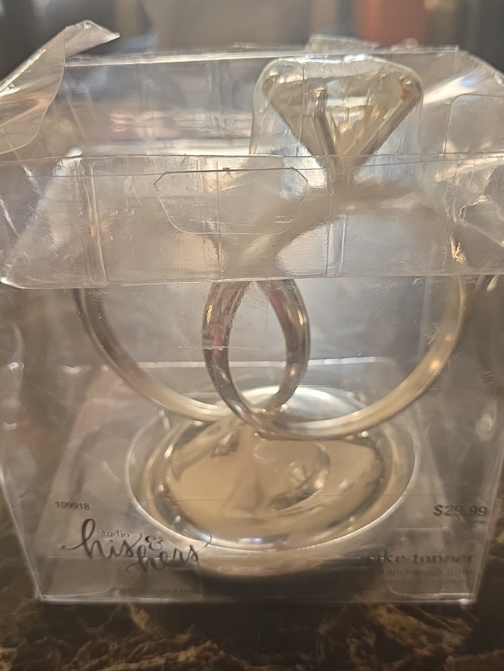 Studio hid & hers Silver Rings Cake Topper Decoration